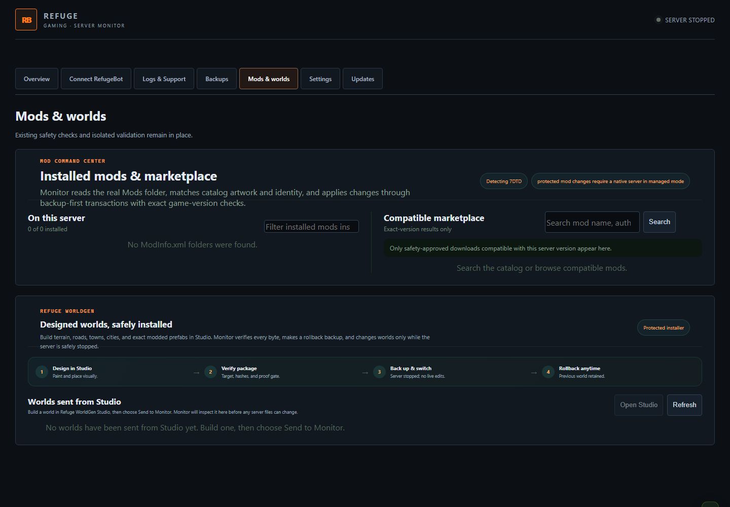 Monitor installed mods and protected marketplace